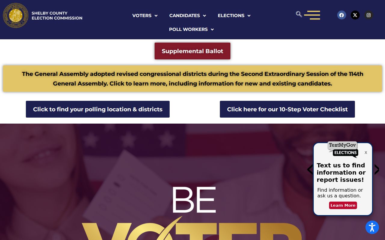 Shelby County voter registration records and Election Commission services